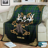 Duncan Ancient Tartan Crest Premium Blanket - Celtic Stag style